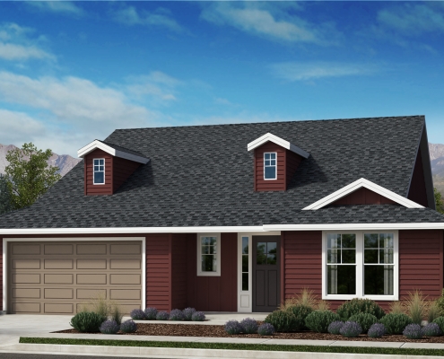 Red Appaloosa Series 1 Plan exterior craftsman style home.